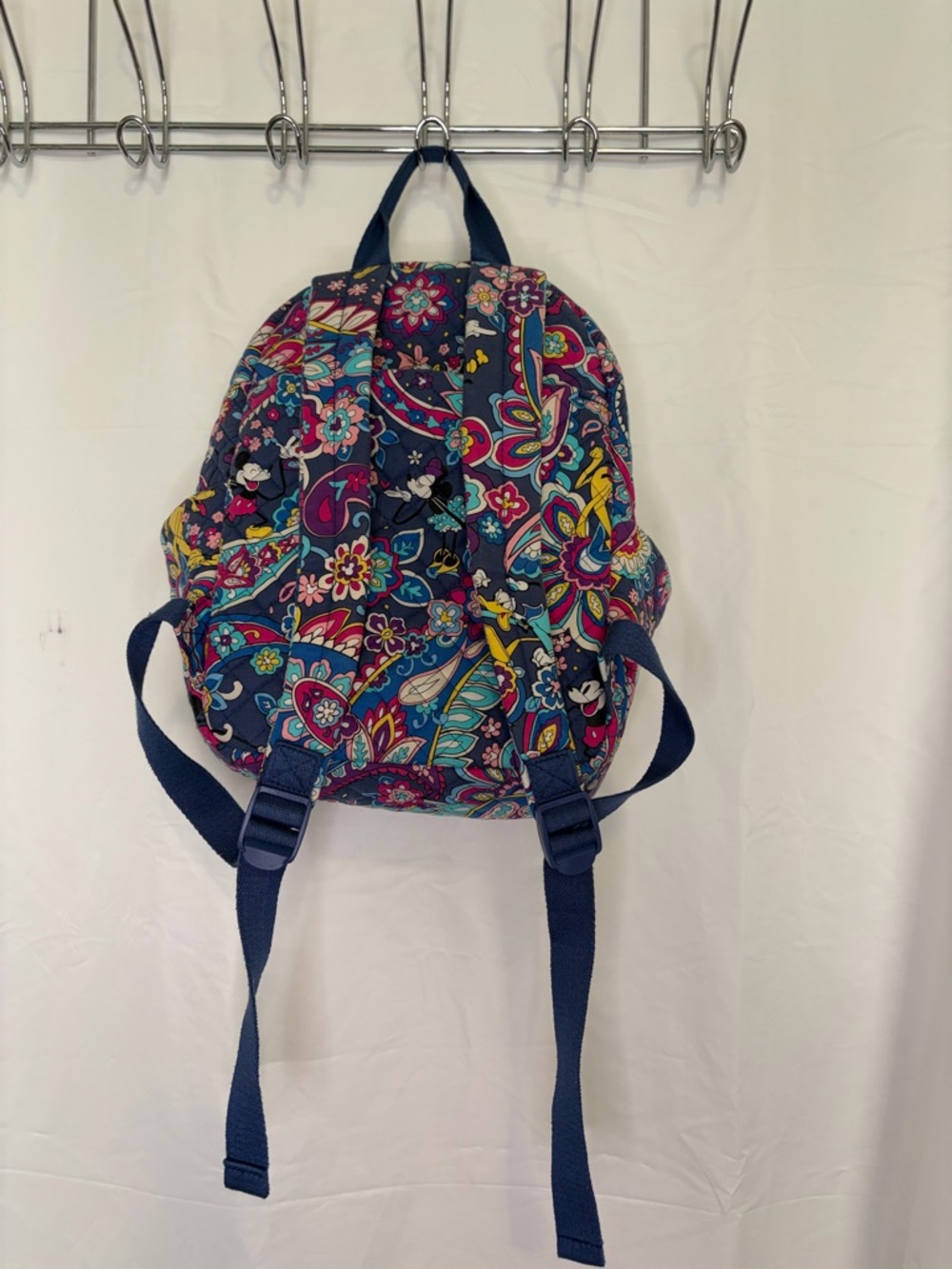Disney Vera Bradley Navy Multi Paisley Floral Mini Backpack - Picture 2 of 9